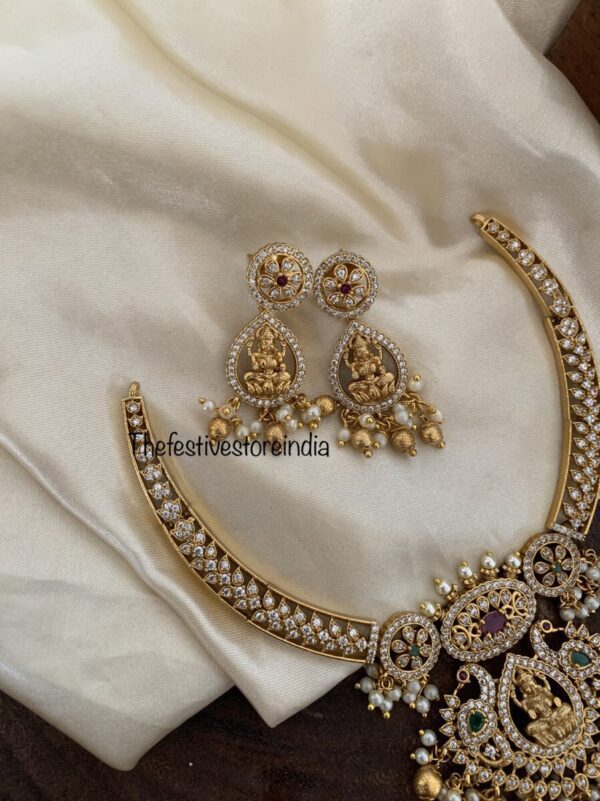 AD lakshmi floral necklace set