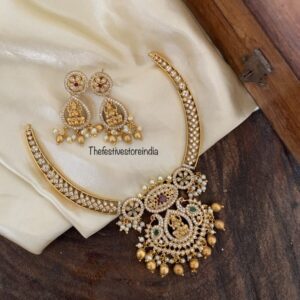 AD lakshmi floral necklace set