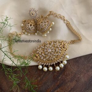 Gold look alike mini white choker set