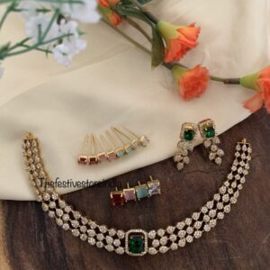 AD Changeable stone necklace set