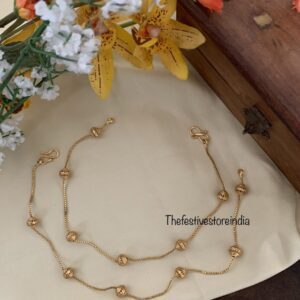 Round gold anklets