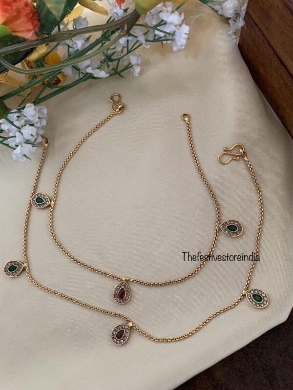 Round drops multi colour anklets