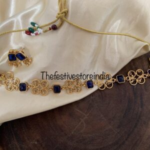 Royal blue contemporary loop choker set
