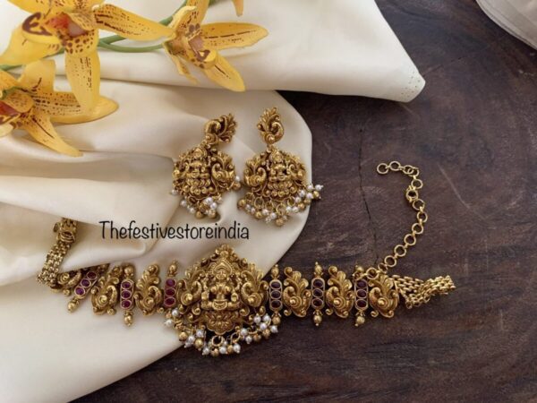 Lakshmi gold choker set