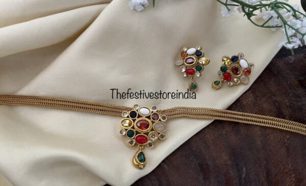 Navarathna pendant choker/necklace set