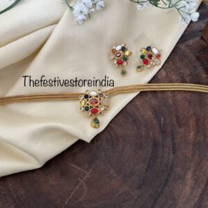Navarathna pendant choker/necklace set