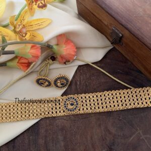 Navilu knit navy blue choker set