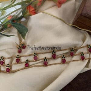 Multi colour palakka high neck choker  set