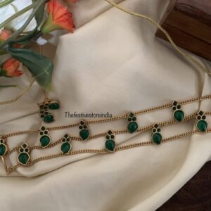 Green palakka high neck choker set