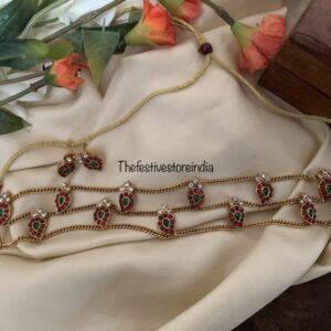 V2 Multi colour palakka high neck choker  set