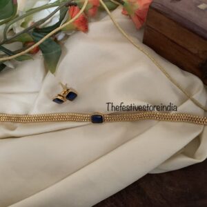 Navy blue block choker set