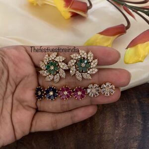 Changeable studs with red, green, navy blue and white options