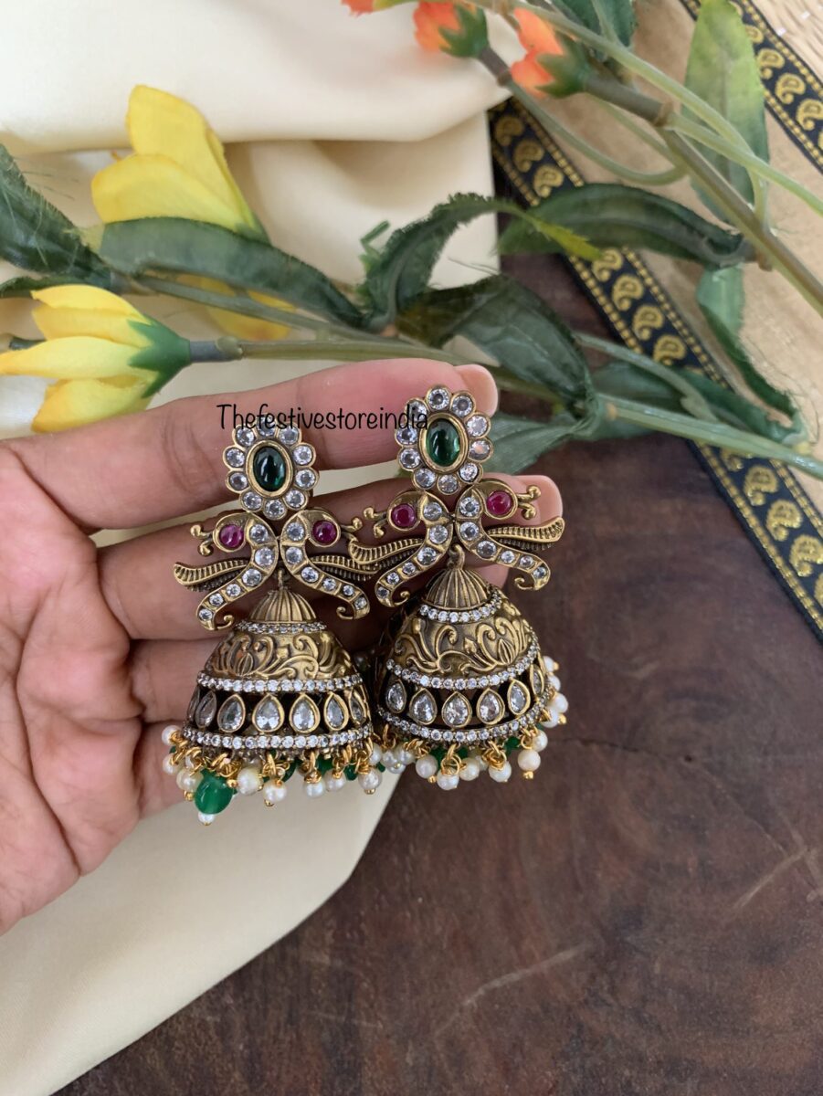 Oversized Victorian jhumkas