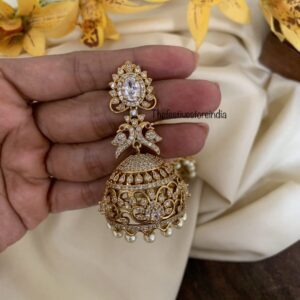 AD white jhumkas