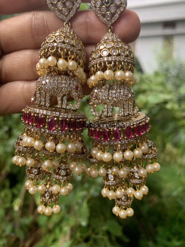 AD bridal jumbo elephant jhumkas
