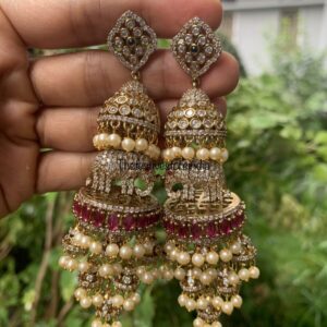 AD bridal jumbo elephant jhumkas