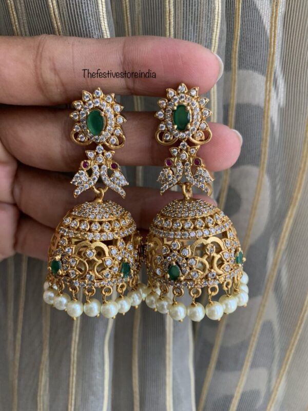 AD jhumkas green