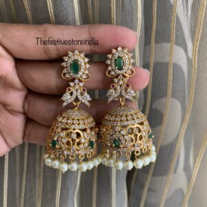 AD jhumkas green