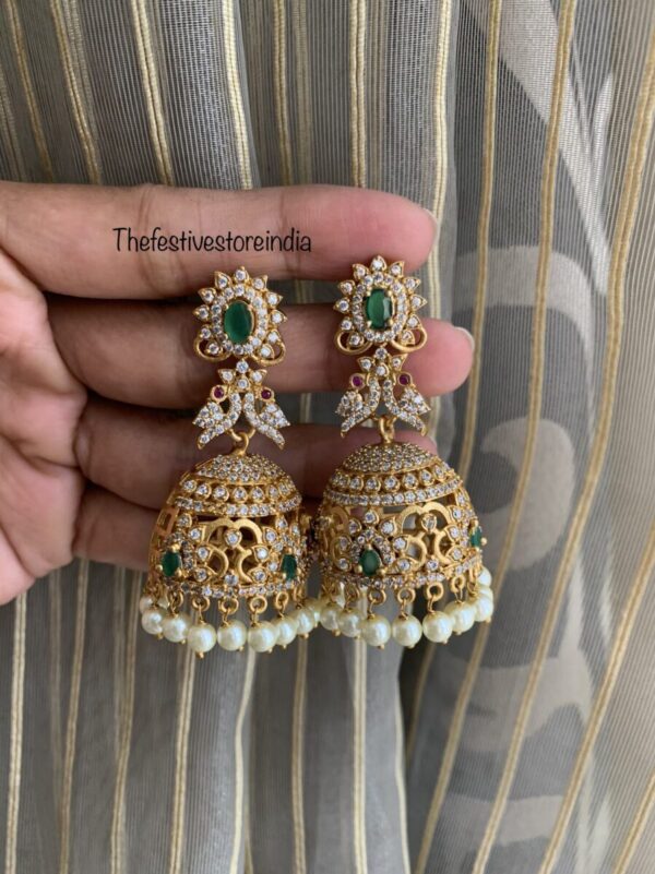 AD jhumkas green