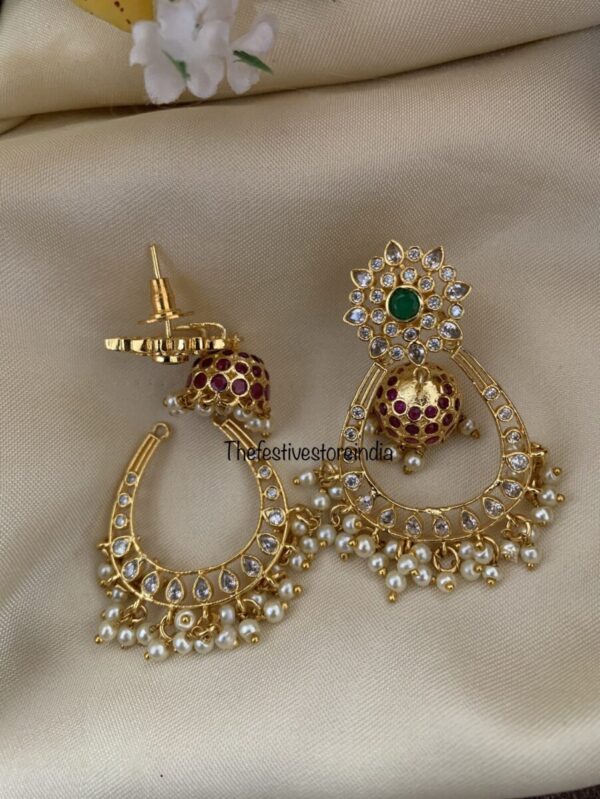 Gold finish jhumkas/Chandbali