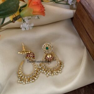Gold finish jhumkas/Chandbali
