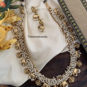 Ambaari lakshmi white pearls haaram set