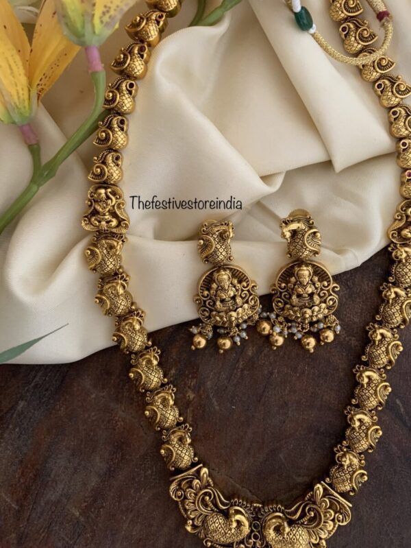 Antique polish Lakshmi Haaram set