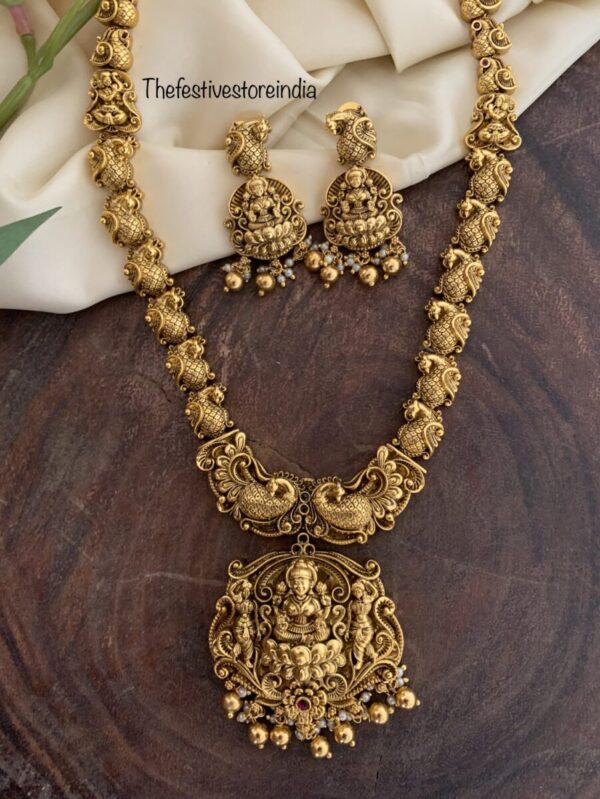Antique polish Lakshmi Haaram set