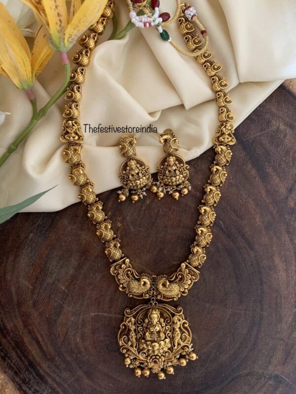 Antique polish Lakshmi Haaram set