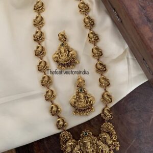 Antique polish Navilu Lakshmi haaram set