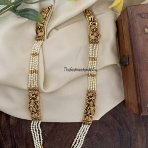 White and gold mid length haaram