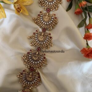 Lakshmi short hair accessory - White/Red