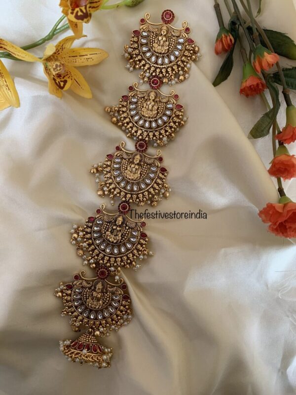Lakshmi short hair accessory - White/Red