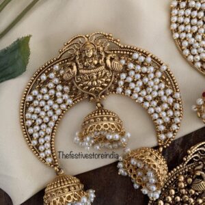 Bun pin lakshmi white pearls