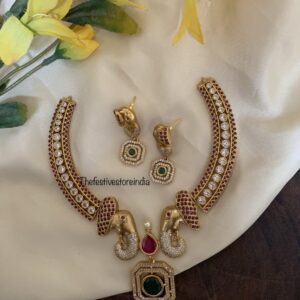 Emerald elephant kanti set