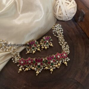 Jadau lotus choker