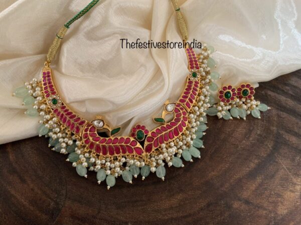 Jadau pastel drops necklace set