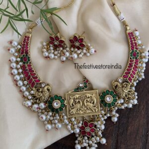 Jadau kanti necklace set