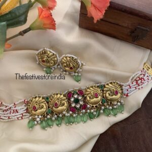 White pearls Jadau choker set