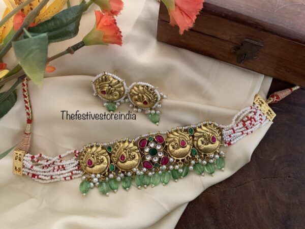 White pearls Jadau choker set