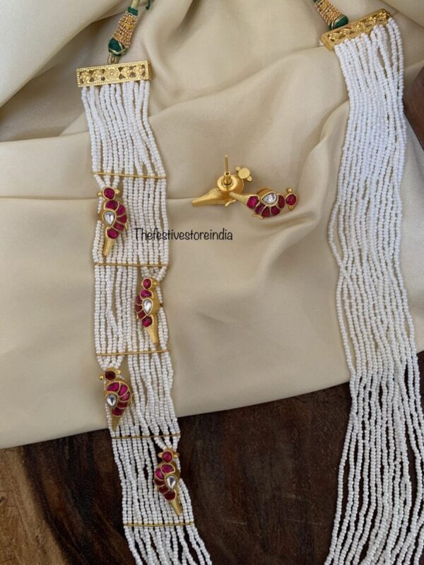 Jadau parrot pearl haram set