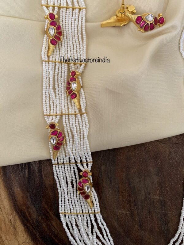Jadau parrot pearl haram set