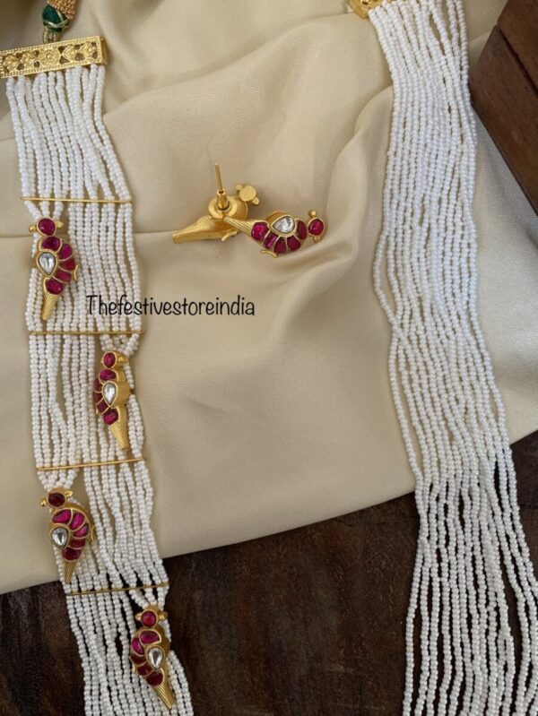 Jadau parrot pearl haram set