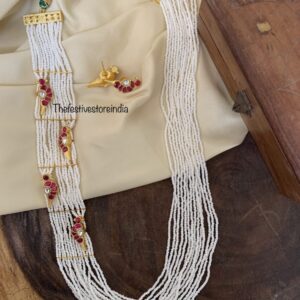 Jadau parrot pearl haram set
