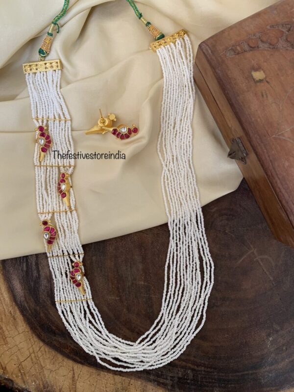 Jadau parrot pearl haram set