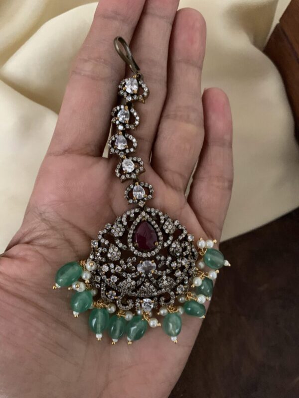 Oxidised Victorian Maangtikka