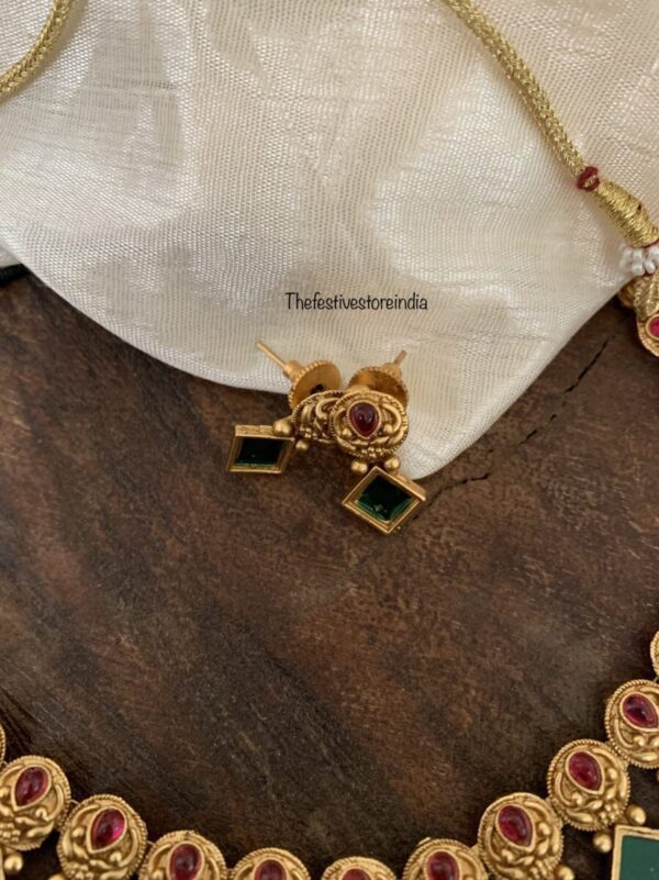 Enamel green ruby stones