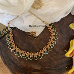 Enamel green ruby stones