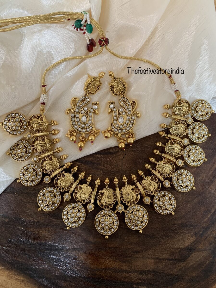 Premium nagasi work short necklace