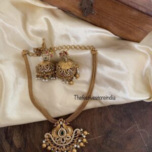 Attigai style antique finish necklace set